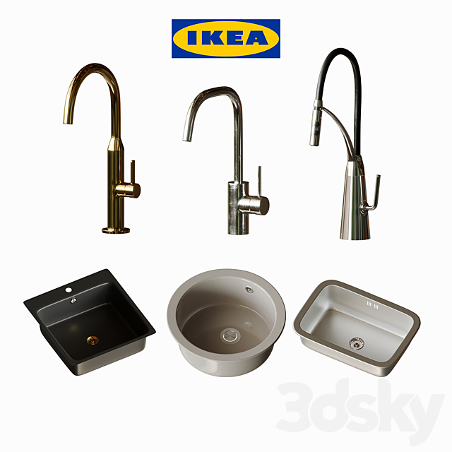 Faucets and sinks IKEA 3ds Max - thumbnail 1