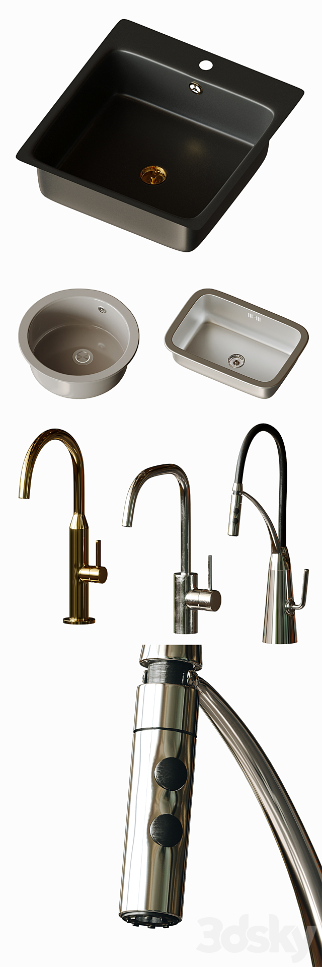 Faucets and sinks IKEA 3ds Max - thumbnail 2