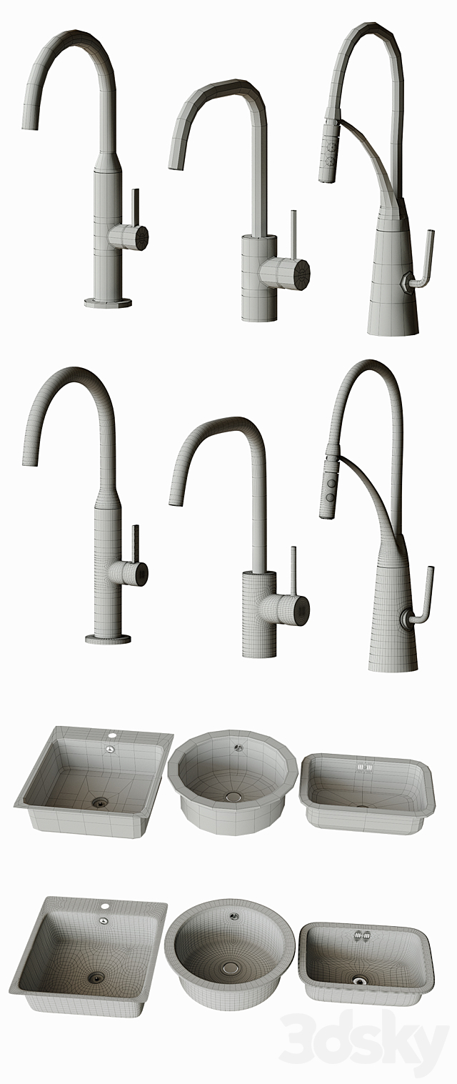 Faucets and sinks IKEA 3ds Max - thumbnail 3