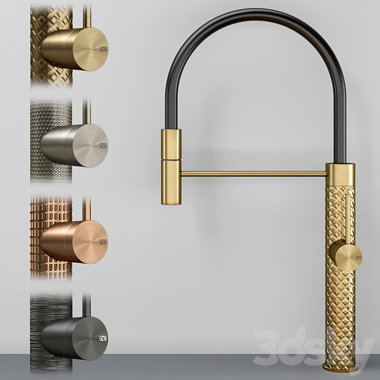 Gessi 316 Collection Kitchen Faucet Set 3DS Max - thumbnail 1