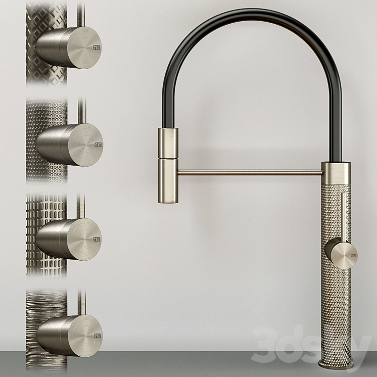 Gessi 316 Collection Kitchen Faucet Set 3DS Max - thumbnail 2