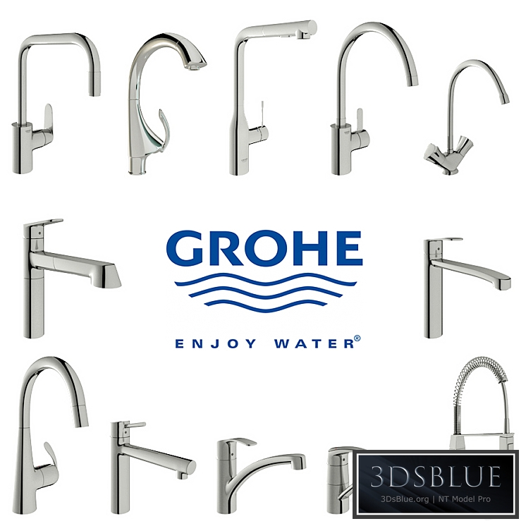 GROHE faucets for the kitchen 3DS Max - thumbnail 3