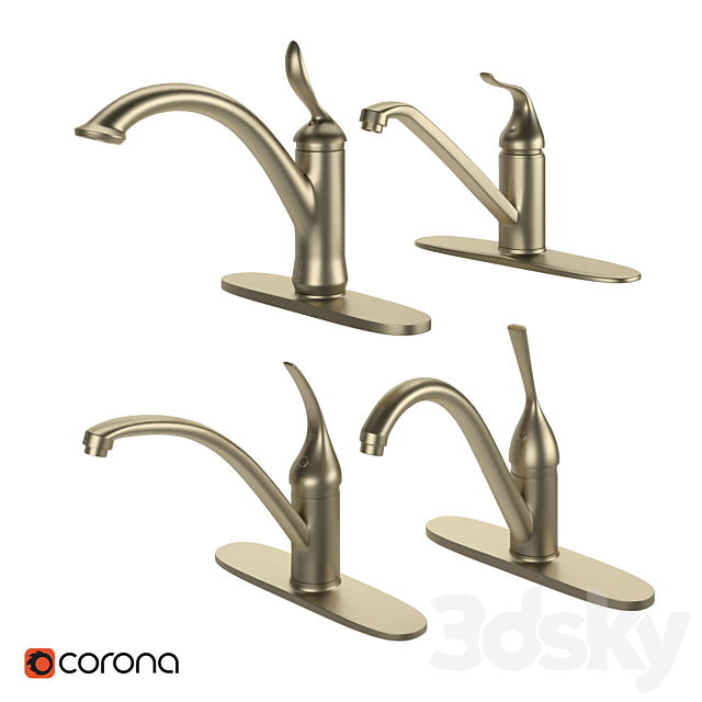 kitchen faucet set 01 3ds Max - thumbnail 1