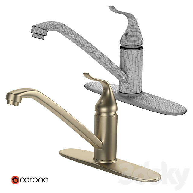 kitchen faucet set 01 3ds Max - thumbnail 2