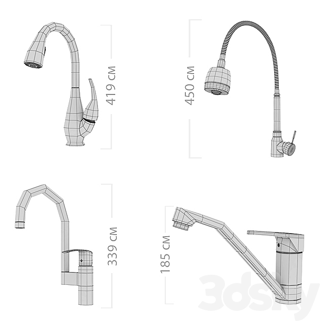 Kitchen faucets 3ds Max - thumbnail 2