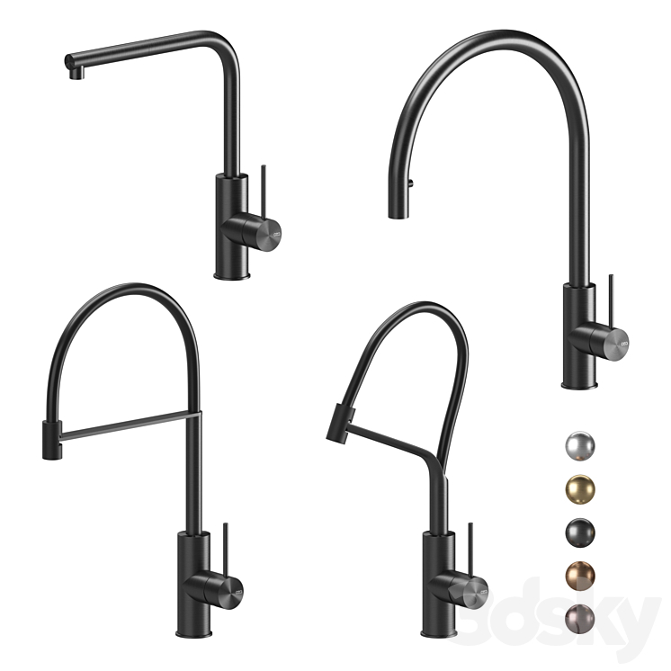 Kitchen faucets CEA set 01 3DS Max Model - thumbnail 1