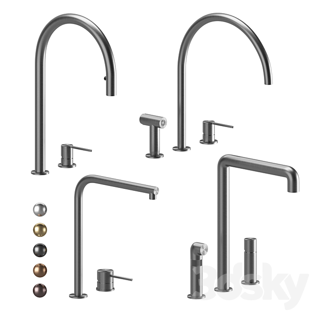 Kitchen faucets CEA set 04 3ds Max - thumbnail 1