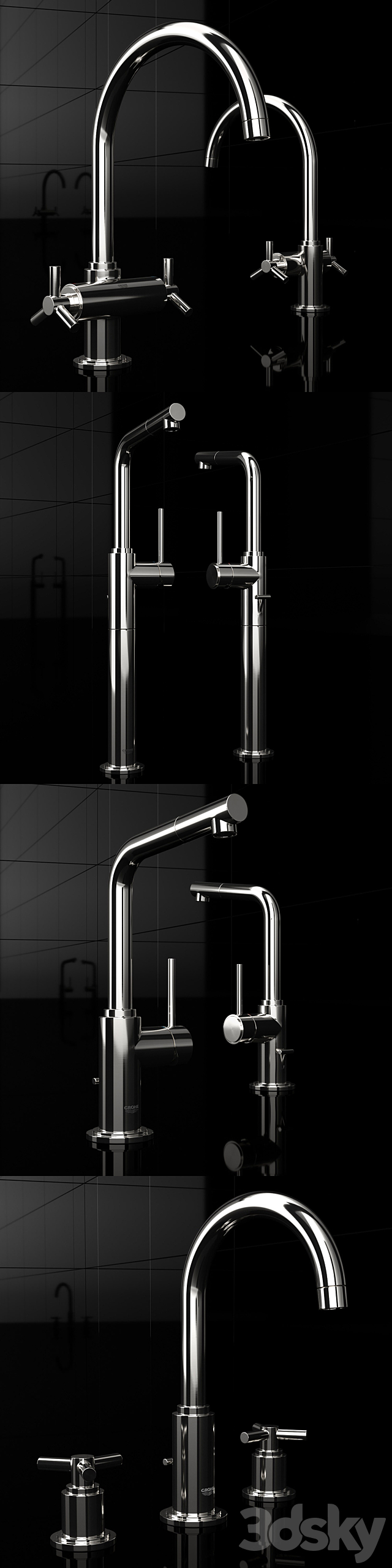 Kitchen faucets Grohe Atrio 3ds Max - thumbnail 2