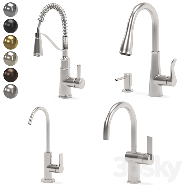 MOEN kitchen faucet collection 03 3ds Max - thumbnail 1