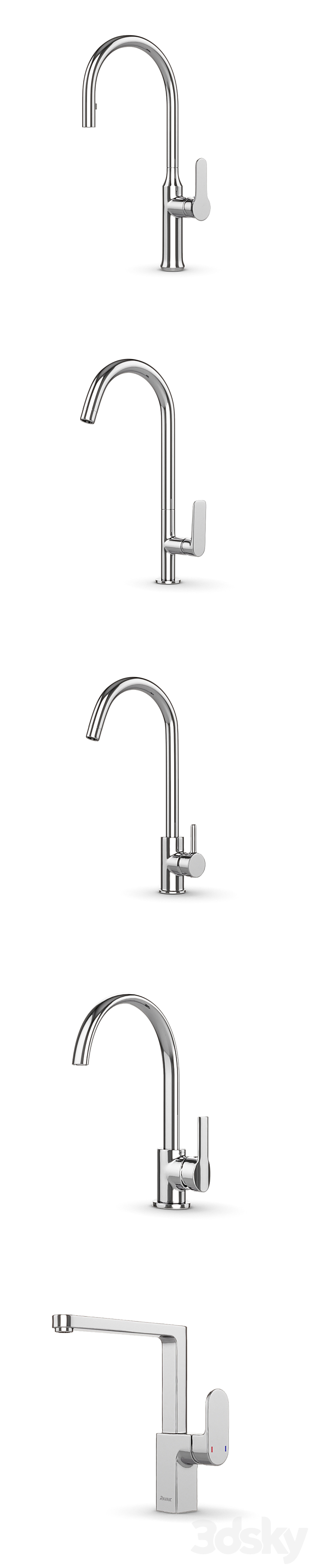 Set of kitchen faucets Ravak set 11 3ds Max - thumbnail 2