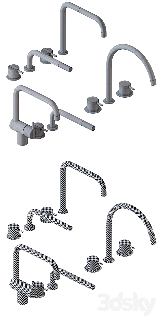 VOLA Kitchen Mixer & Hand Shower Set01 3DS Max Model - thumbnail 3