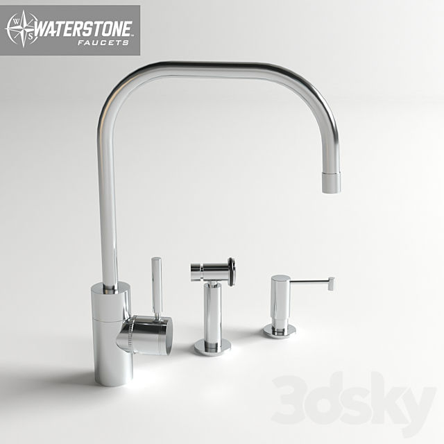 Waterstone Fulton Kitchen Faucet Model # 3825-2 3DS Max Model - thumbnail 2