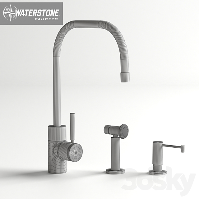 Waterstone Fulton Kitchen Faucet Model # 3825-2 3DS Max Model - thumbnail 3