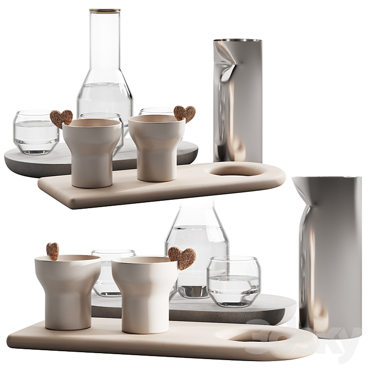 127 eat and drinks decor set 01 coffee and water kit 01 3DS Max Model - thumbnail 2