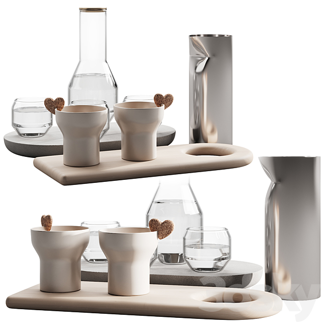 127 eat and drinks decor set 01 coffee and water kit 01 3DSMax File - thumbnail 2