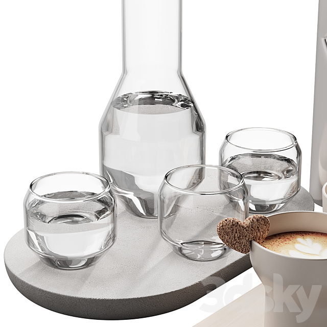 127 eat and drinks decor set 01 coffee and water kit 01 3DSMax File - thumbnail 3