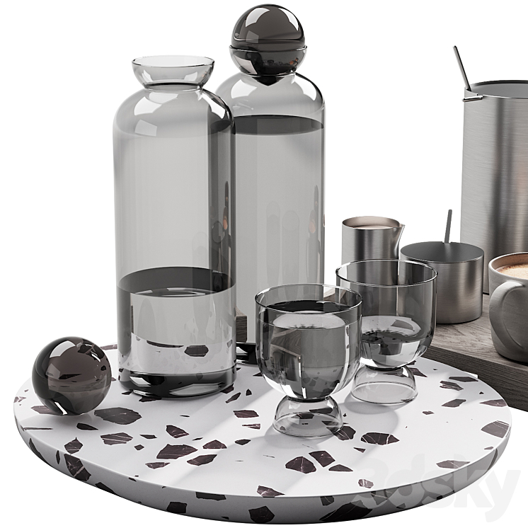 128 eat and drinks decor set 02 coffee and water kit 02 3DS Max - thumbnail 2