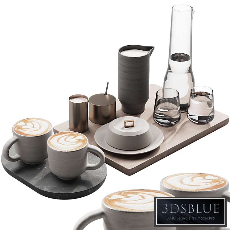 129 eat and drinks decor set 03 coffee and water kit 03 3DS Max - thumbnail 3