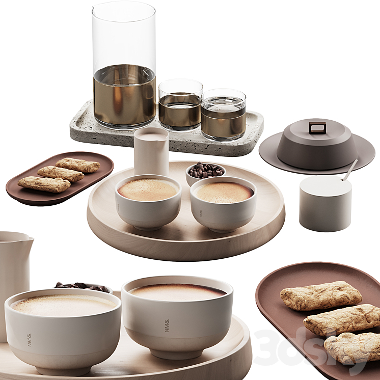 432 eat and drinks decor set 10 coffee & water carafe kit serving 01 3DS Max Model - thumbnail 1