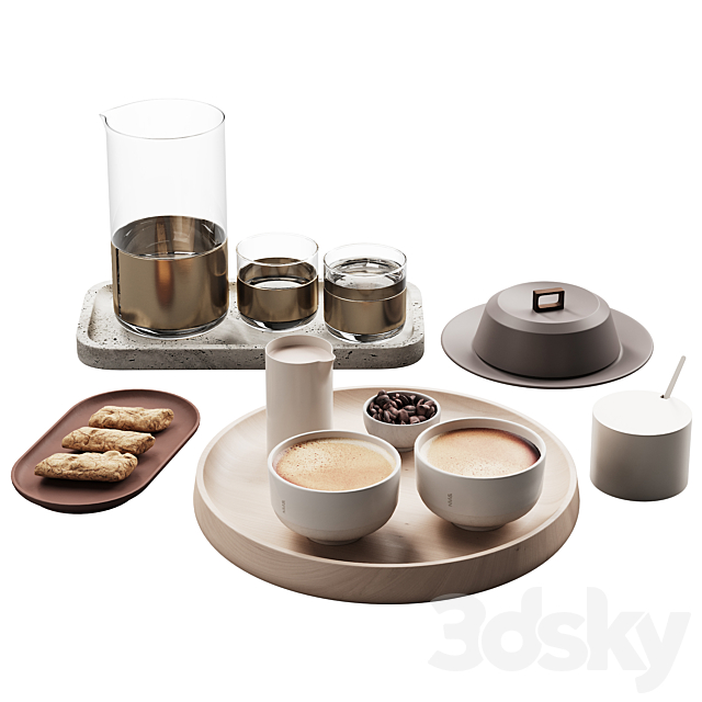 432 eat and drinks decor set 10 coffee & water carafe kit serving 01 3DS Max Model - thumbnail 2