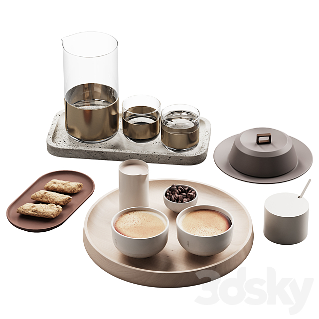 432 eat and drinks decor set 10 coffee & water carafe kit serving 01 3DS Max Model - thumbnail 4