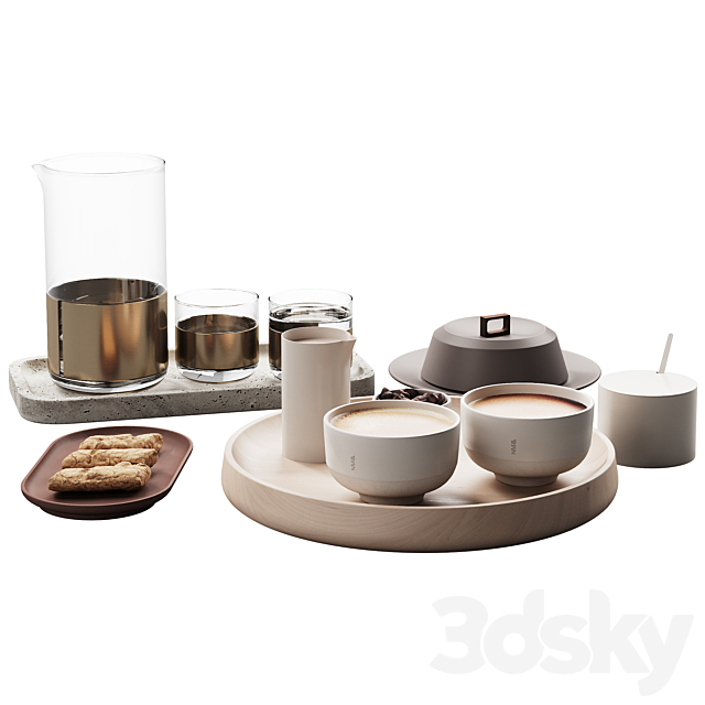 432 eat and drinks decor set 10 coffee & water carafe kit serving 01 3DS Max Model - thumbnail 5