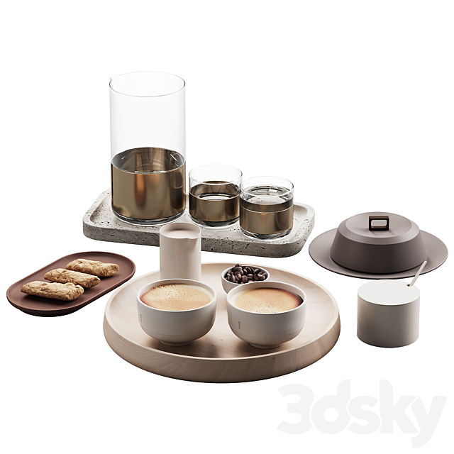 432 eat and drinks decor set 10 coffee & water carafe kit serving 01 3DS Max Model - thumbnail 6