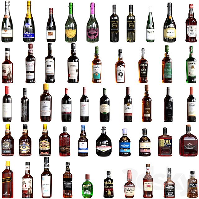 50 BOTTLES COLLECTION NO9 3ds Max - thumbnail 1