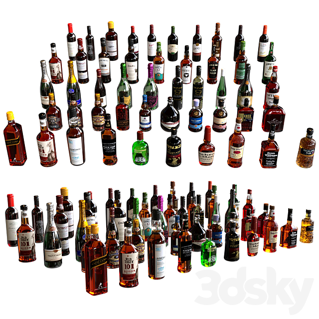 50 BOTTLES COLLECTION NO9 3ds Max - thumbnail 2