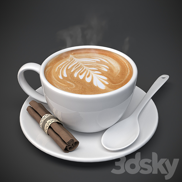 A cup of hot coffee 3ds Max - thumbnail 1