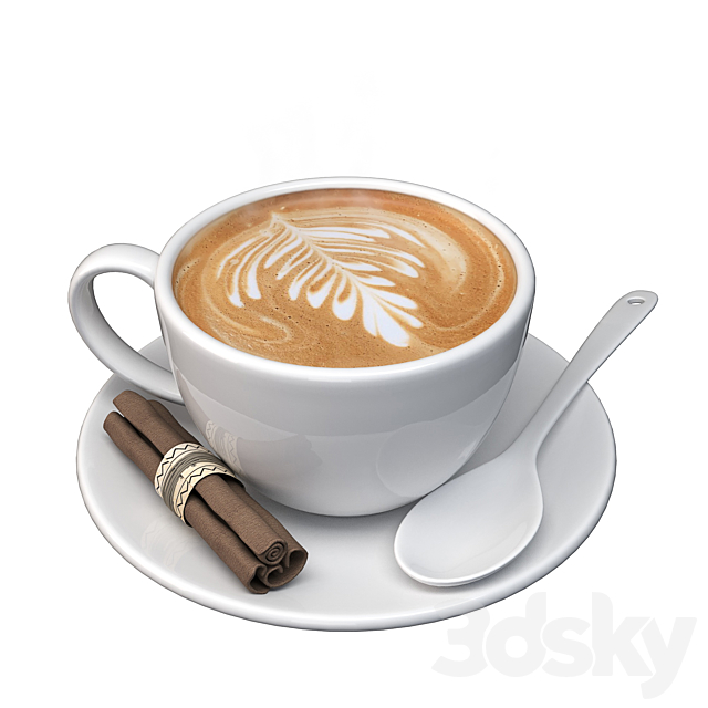 A cup of hot coffee 3ds Max - thumbnail 2