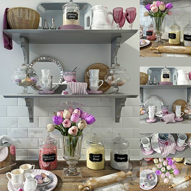 A set of kitchen decor 2 3DSMax File - thumbnail 1