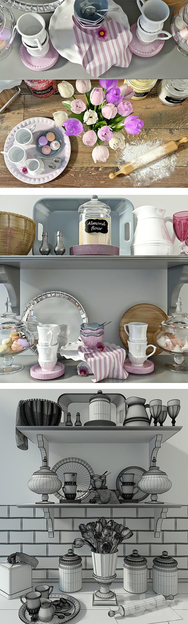 A set of kitchen decor 2 3DSMax File - thumbnail 3