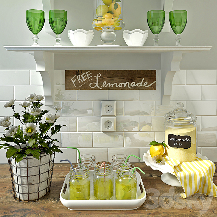 A set of kitchen decor 3DS Max - thumbnail 2