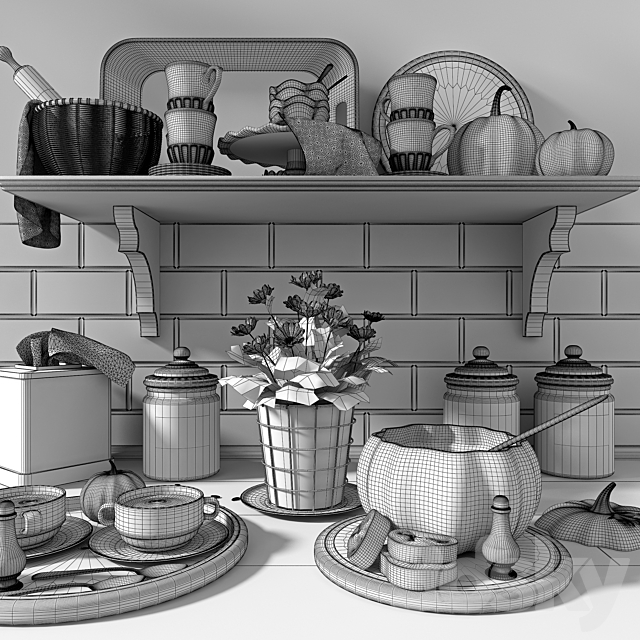 A set of kitchen decor 3DSMax File - thumbnail 3