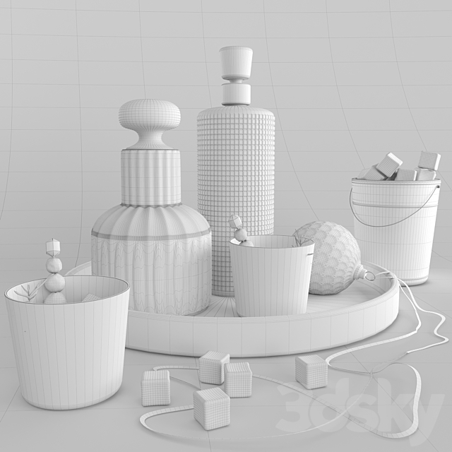 A tray of rum or whiskey. Alcohol 3ds Max - thumbnail 2