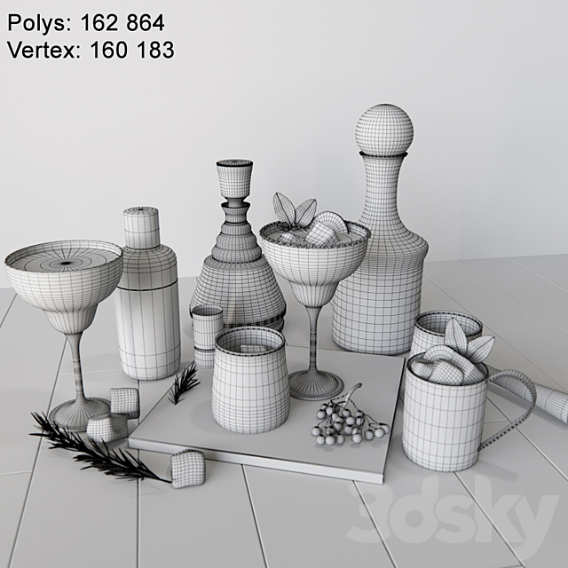 Al?ohol set Crate & Barrel 3DSMax File - thumbnail 3