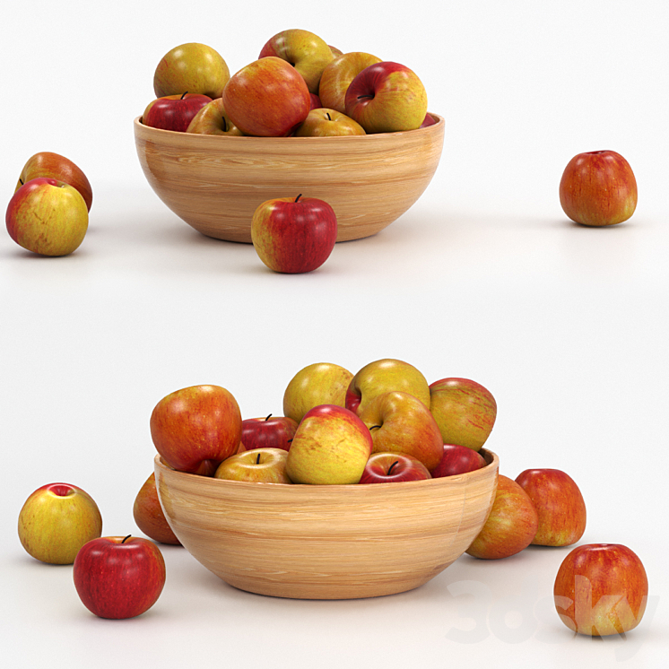 Apples in the bowl. 3DS Max - thumbnail 1