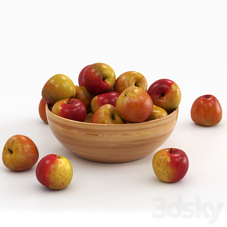 Apples in the bowl. 3DS Max - thumbnail 2