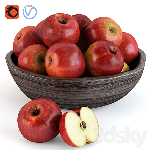 Apples (set-1) 3ds Max - thumbnail 1