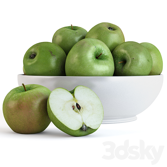 Apples (set-2) 3DS Max Model - thumbnail 2