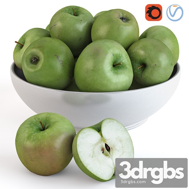 Apples (set-2) 3dsmax Download - thumbnail 1