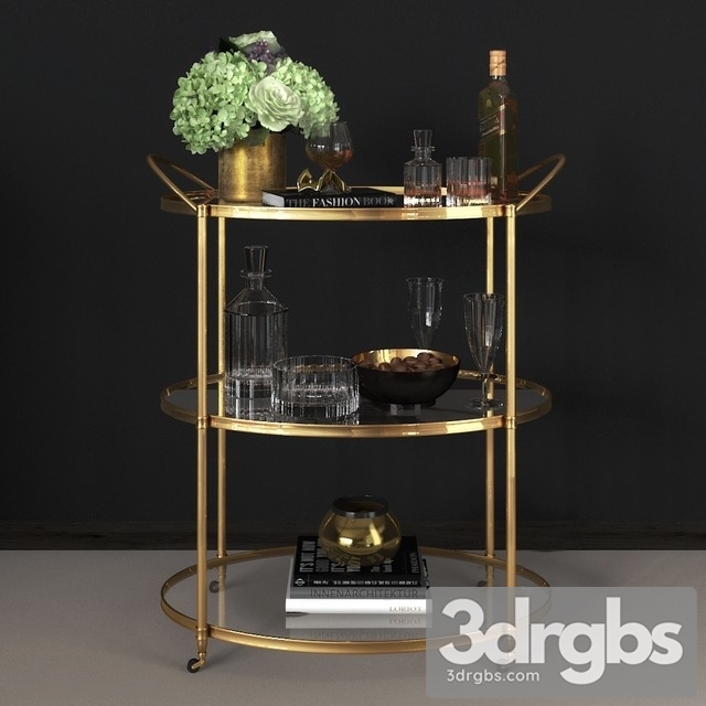 Arteriors Connaught Bar Trolley 3dsmax Download - thumbnail 1