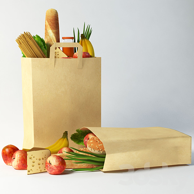 Bag of groceries 3DSMax File - thumbnail 1