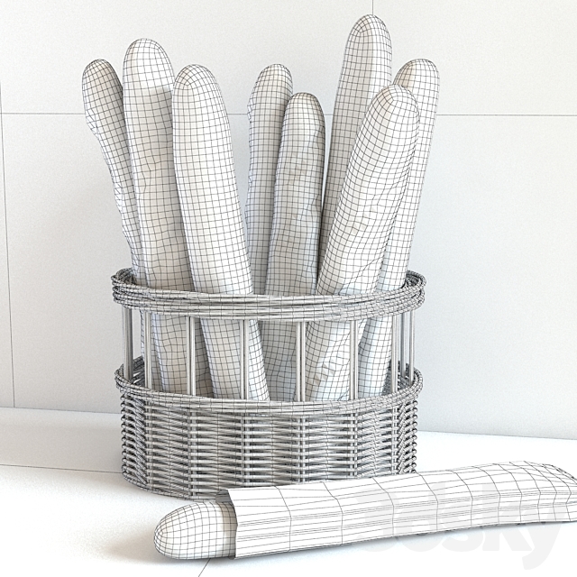 baguette basket 3DSMax File - thumbnail 2