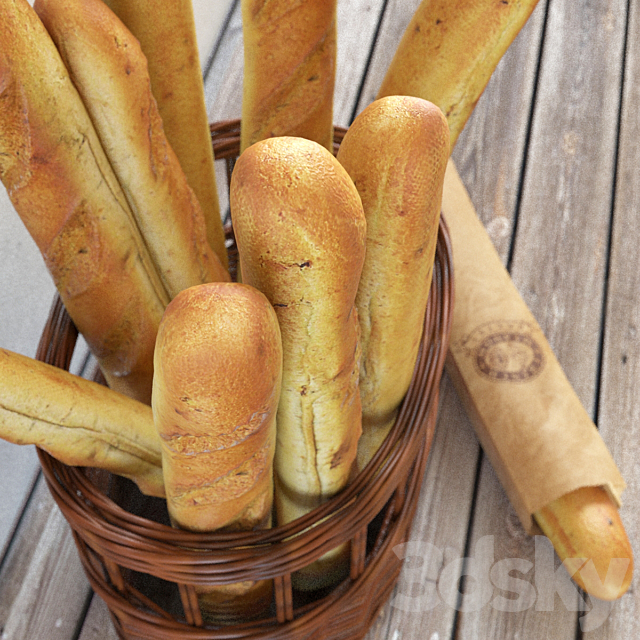 baguette basket 3DSMax File - thumbnail 3