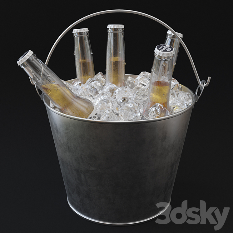 Beer bucket Corona Extra beer 3DS Max - thumbnail 1