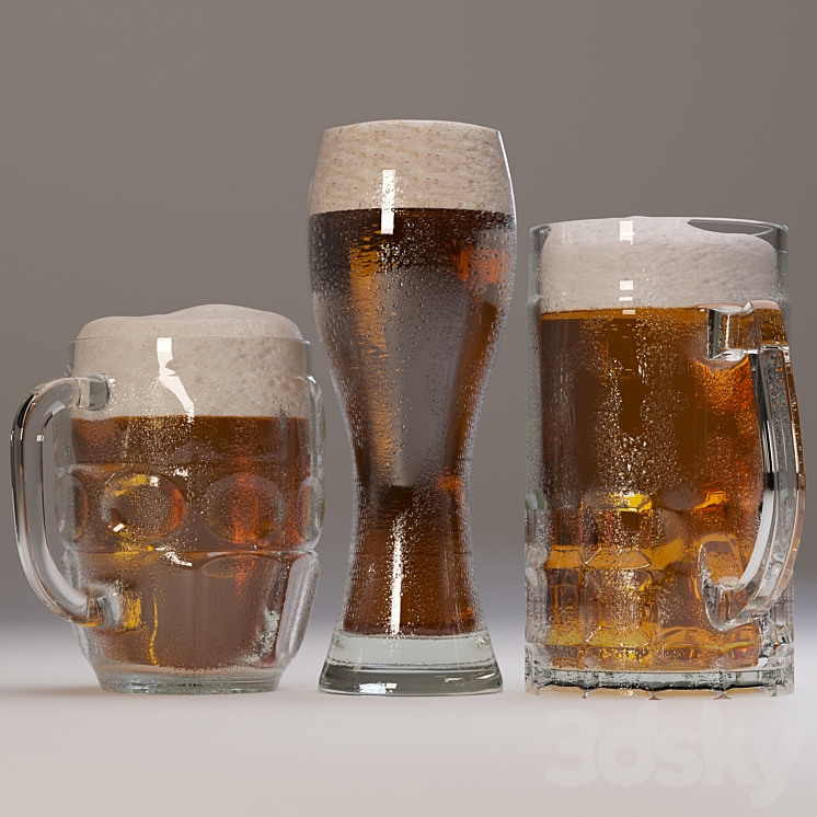 beer mugs 3DS Max - thumbnail 1