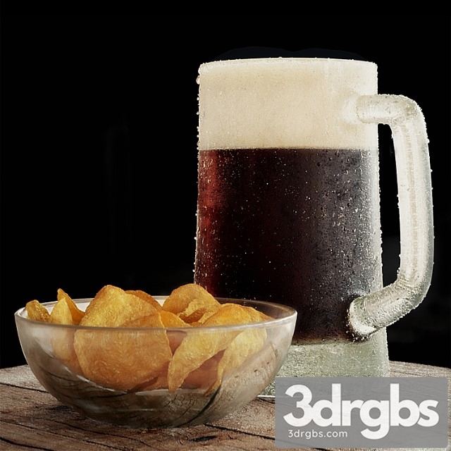 Beer with chips 3dsmax Download - thumbnail 1