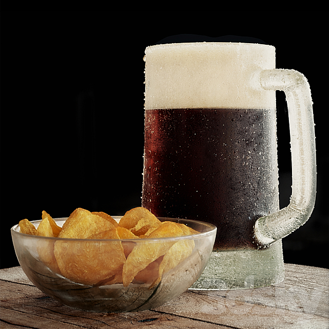 Beer with chips 3DSMax File - thumbnail 1